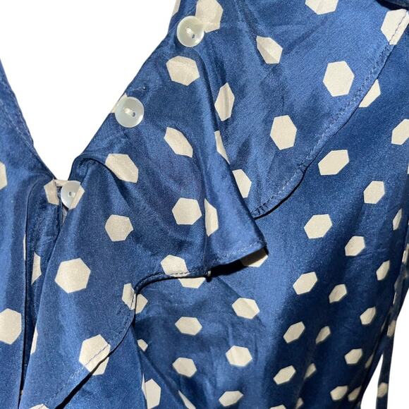 NWOT Anthropologie Lil Hailstones Silk Ruffle Trim Dress – Size 10 - Picture 3 of 7